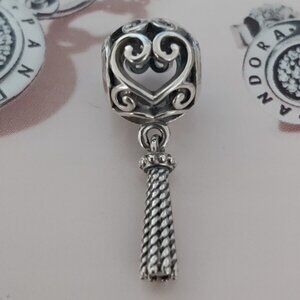 Authentic Pandora Sterling Silver *RETIRED* Enchanted Heart Tassel 797037